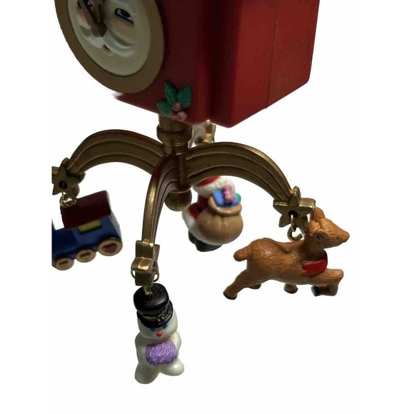 Vintage 1995 Lustre Fame Dangle Mobile Clock Christmas Ornament No Box - Picture 7 of 10